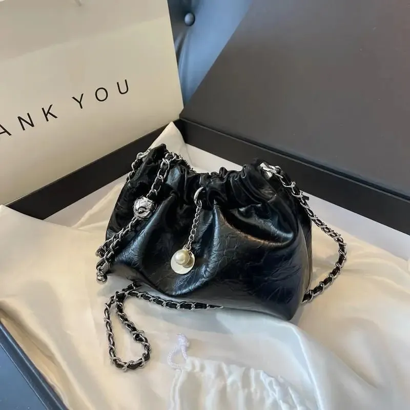 UAKISS  -  Sweet Cool Silver Messenger Bag Women High Street Chain Designer Luxury Bag Purse Female Vintage Casual Crossbody Bags