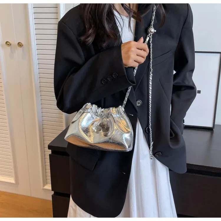 UAKISS  -  Sweet Cool Silver Messenger Bag Women High Street Chain Designer Luxury Bag Purse Female Vintage Casual Crossbody Bags