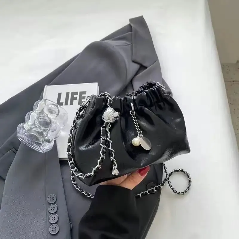 UAKISS  -  Sweet Cool Silver Messenger Bag Women High Street Chain Designer Luxury Bag Purse Female Vintage Casual Crossbody Bags