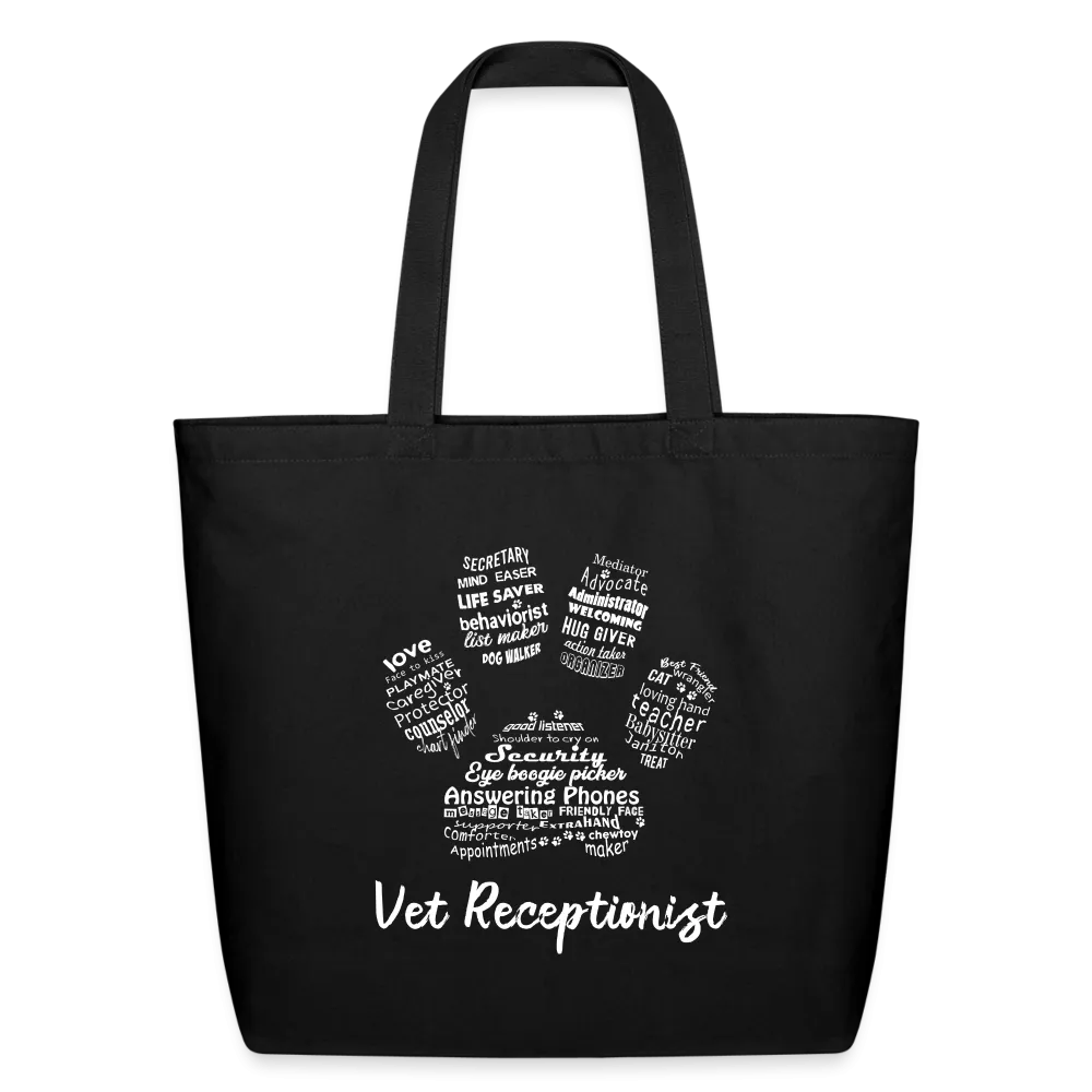 Vet Receptionist Pawprint Eco-Friendly Cotton Tote