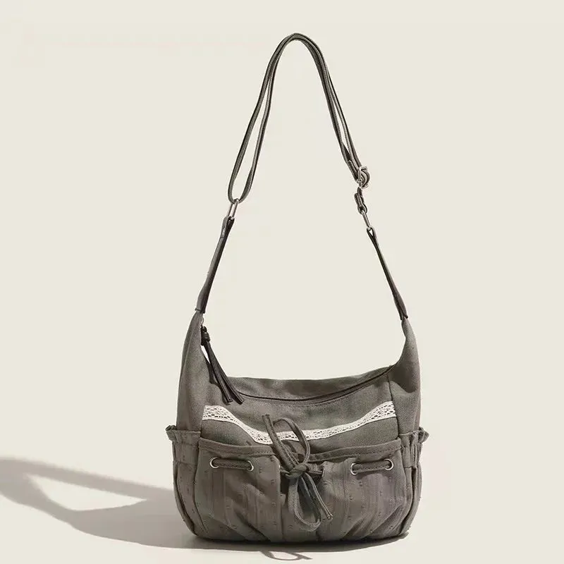 Vintage messenger bow shoulder bag