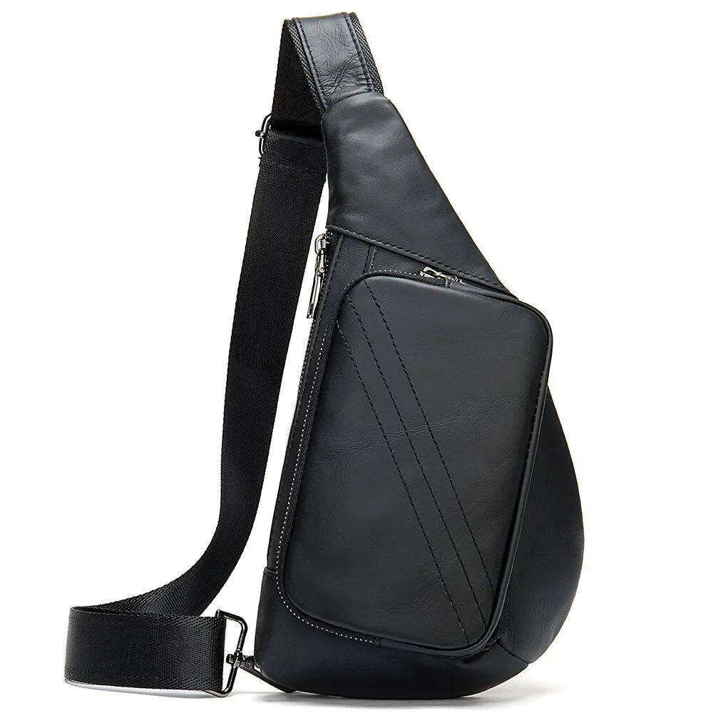 WESTAL Men Shoulder Bag Genuine Leather Chest Pack Man Sling Messenger Bags Small Crossbody Bags Side Bags