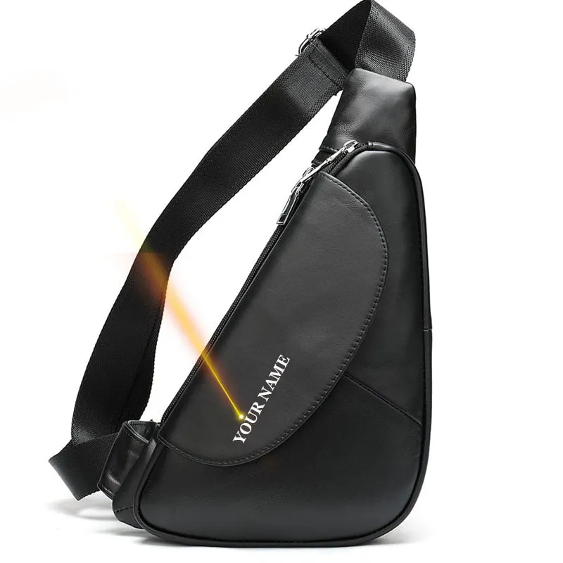 WESTAL Men Shoulder Bag Genuine Leather Chest Pack Man Sling Messenger Bags Small Crossbody Bags Side Bags