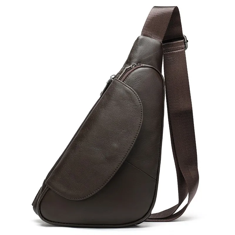 WESTAL Men Shoulder Bag Genuine Leather Chest Pack Man Sling Messenger Bags Small Crossbody Bags Side Bags